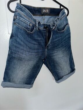 DU/ER Men's Blue Washed Denim Jean Shorts